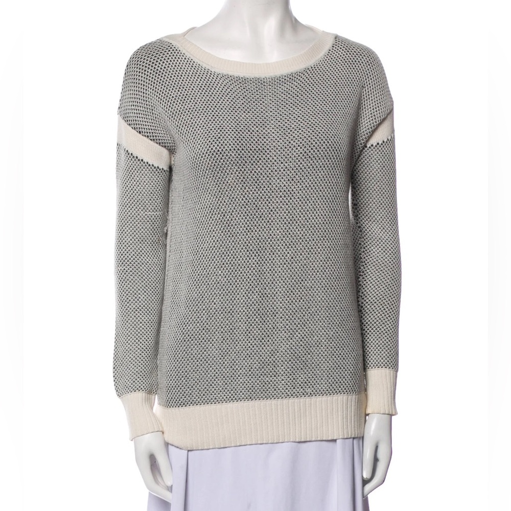Colorblock Pattern Scoop Neck Sweater